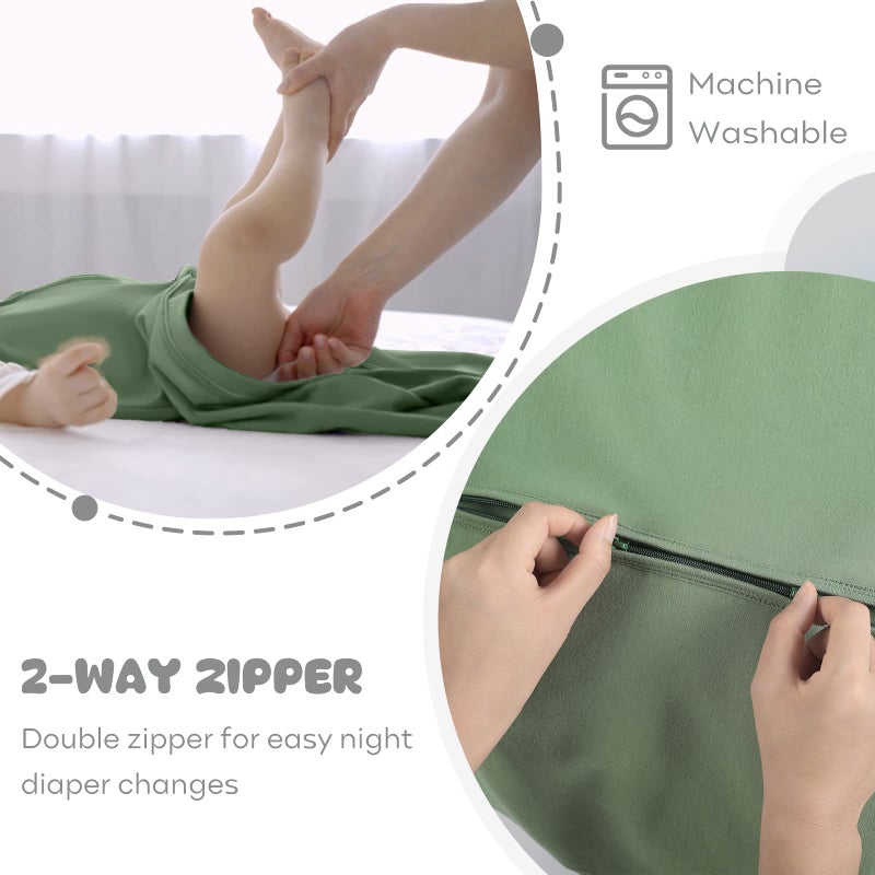 يووفوس كيس نوم للأطفال من Yoofoss بعمر 12-18 شهرًا، بطانية يمكن ارتداؤها 100% من القطن العضوي بسحاب ثنائي الاتجاه، كيس نوم للأطفال الصغار، أكياس نوم خفيفة الوزن للأطفال الرضع - Image 5